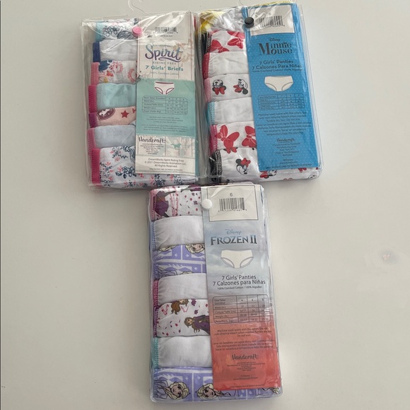 NEW Bundle / lot of Girls' Briefs Set with Frozen, Minnie Mouse, and Spirit - Picture 5 of 5